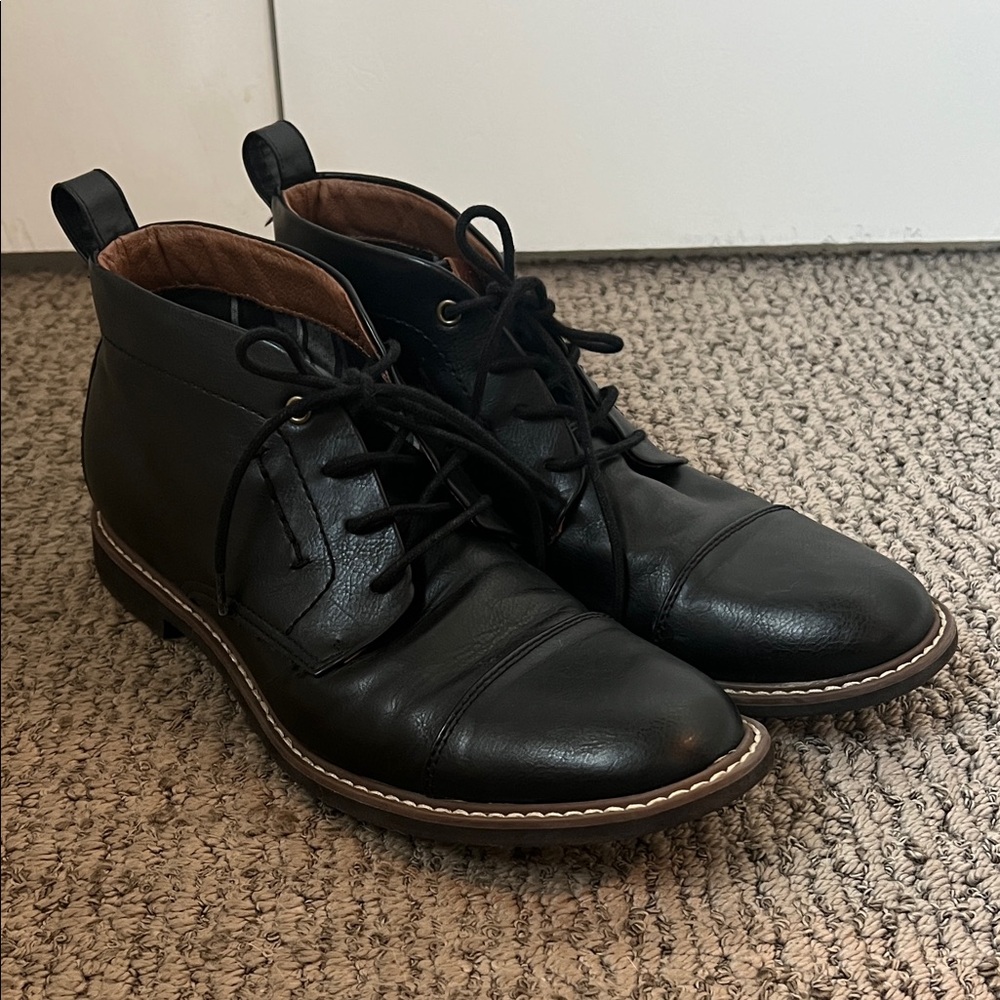 Tommy Hilfiger Black Leather Oxfords Chelsea